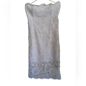 Jump Apparel White Lace Strapless Dress